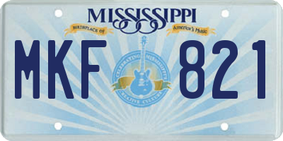 MS license plate MKF821