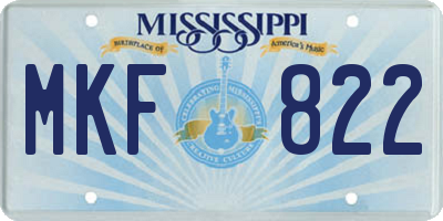 MS license plate MKF822