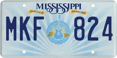 MS license plate MKF824