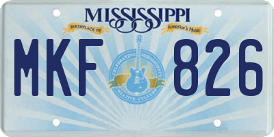 MS license plate MKF826