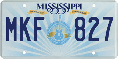 MS license plate MKF827