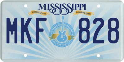 MS license plate MKF828