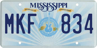 MS license plate MKF834