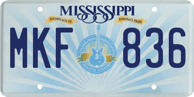 MS license plate MKF836