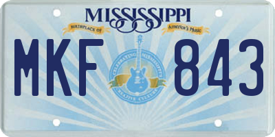 MS license plate MKF843
