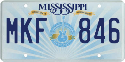 MS license plate MKF846