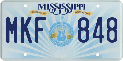 MS license plate MKF848