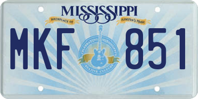 MS license plate MKF851