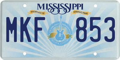 MS license plate MKF853