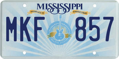 MS license plate MKF857