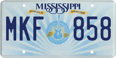 MS license plate MKF858