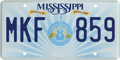 MS license plate MKF859