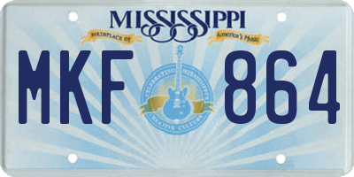 MS license plate MKF864