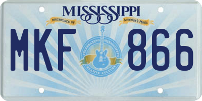 MS license plate MKF866