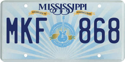 MS license plate MKF868