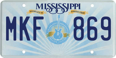 MS license plate MKF869