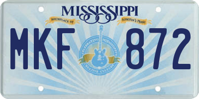 MS license plate MKF872