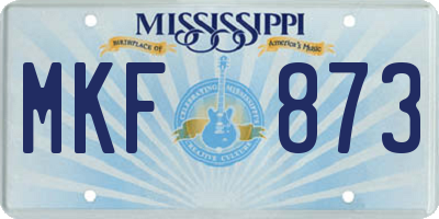 MS license plate MKF873