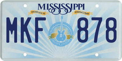 MS license plate MKF878
