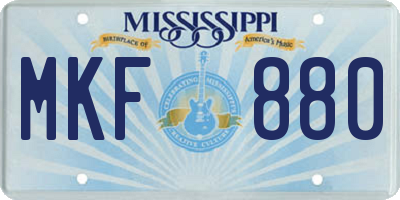 MS license plate MKF880