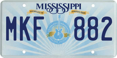 MS license plate MKF882