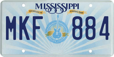 MS license plate MKF884