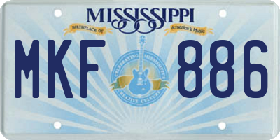 MS license plate MKF886