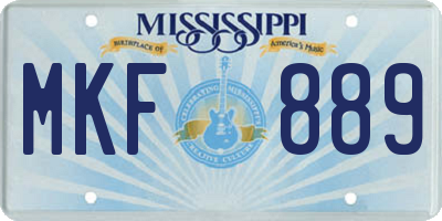 MS license plate MKF889
