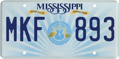 MS license plate MKF893