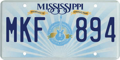MS license plate MKF894