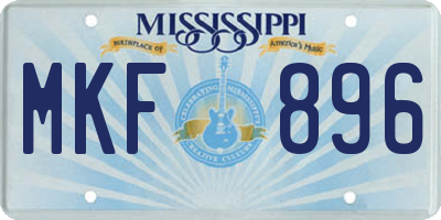 MS license plate MKF896