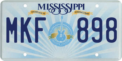MS license plate MKF898