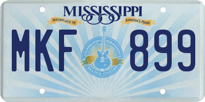 MS license plate MKF899