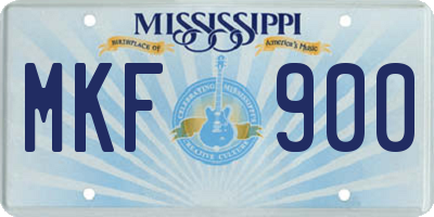 MS license plate MKF900
