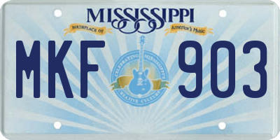 MS license plate MKF903