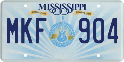 MS license plate MKF904