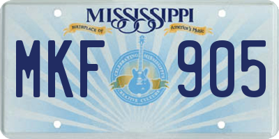 MS license plate MKF905