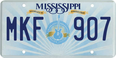 MS license plate MKF907