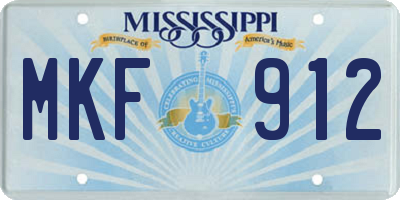 MS license plate MKF912