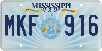 MS license plate MKF916