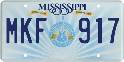 MS license plate MKF917