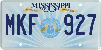 MS license plate MKF927