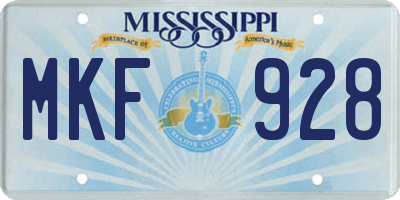 MS license plate MKF928