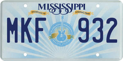 MS license plate MKF932