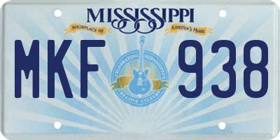 MS license plate MKF938