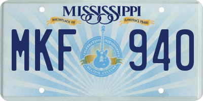 MS license plate MKF940