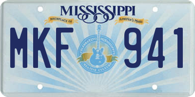 MS license plate MKF941