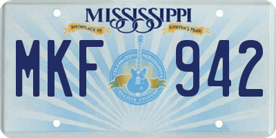 MS license plate MKF942