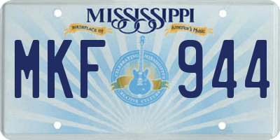 MS license plate MKF944