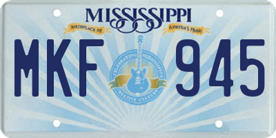 MS license plate MKF945